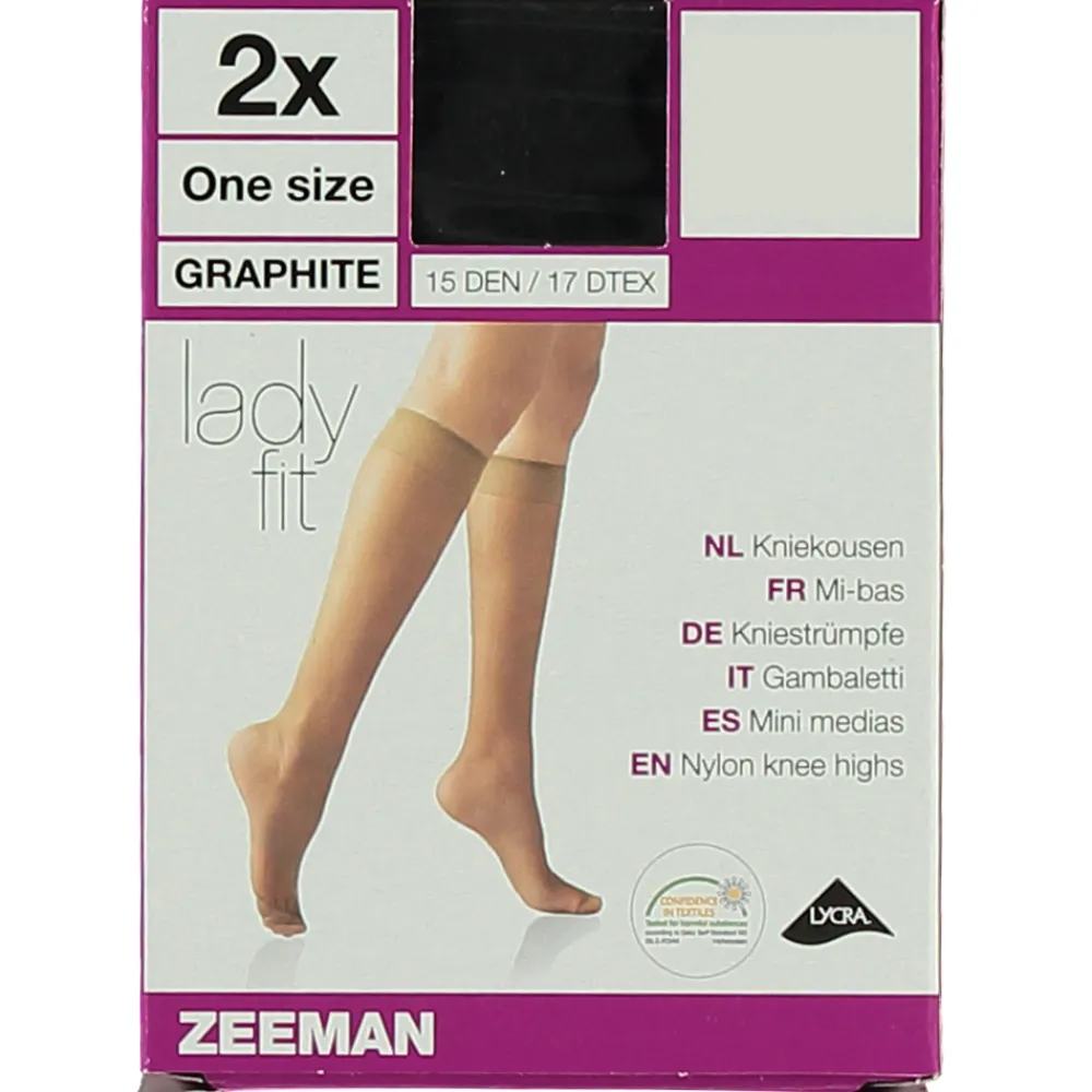 Zeeman Kniekousen|Basics^Kniekousen - Grijs